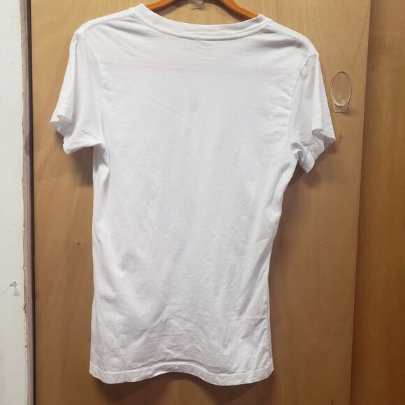 True Religion White "World Tour" graphic T-shirt w iconic Buddha logo Sz S JJJ - Picture 2 of 3